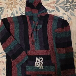 No Fear Women's Striped Hoodie - Black, Red, Green